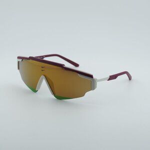 NIKE MARQUEE EDGE M 681 Sunglasses Maroon Shield Frame, Brown Lenses